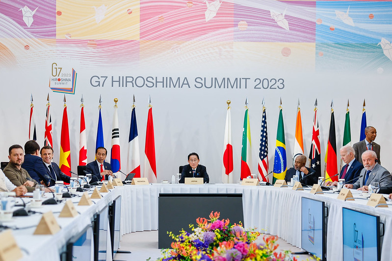 写真1 　日本で開催されたG7共同セッション（2023年5月21日）