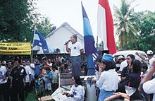 Political campaigning in a rural area (Indonesia)