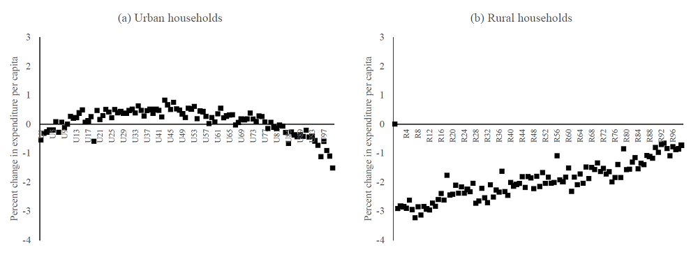 Figure 1. Simulated Changes in Real Household Expenditures per Person.