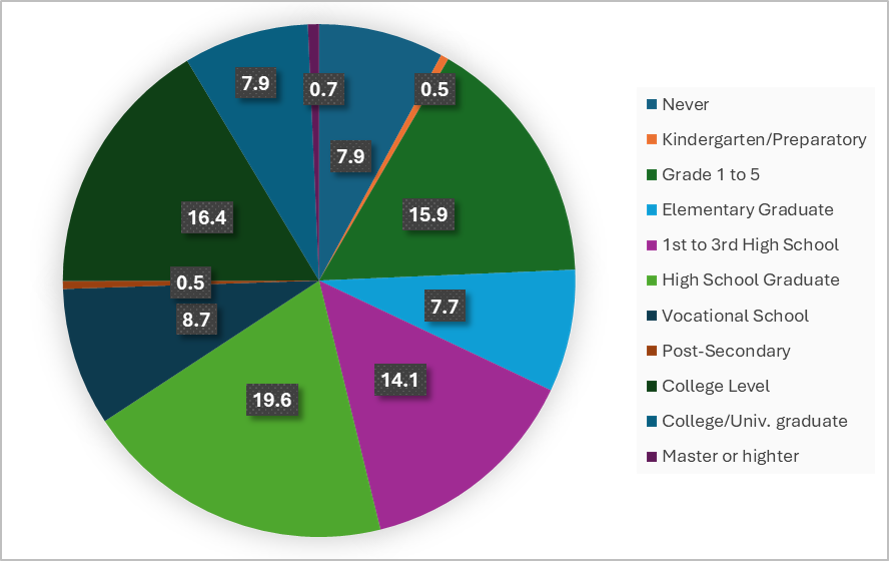 Figure 1. Distribution of Level of Education in Metro Manila