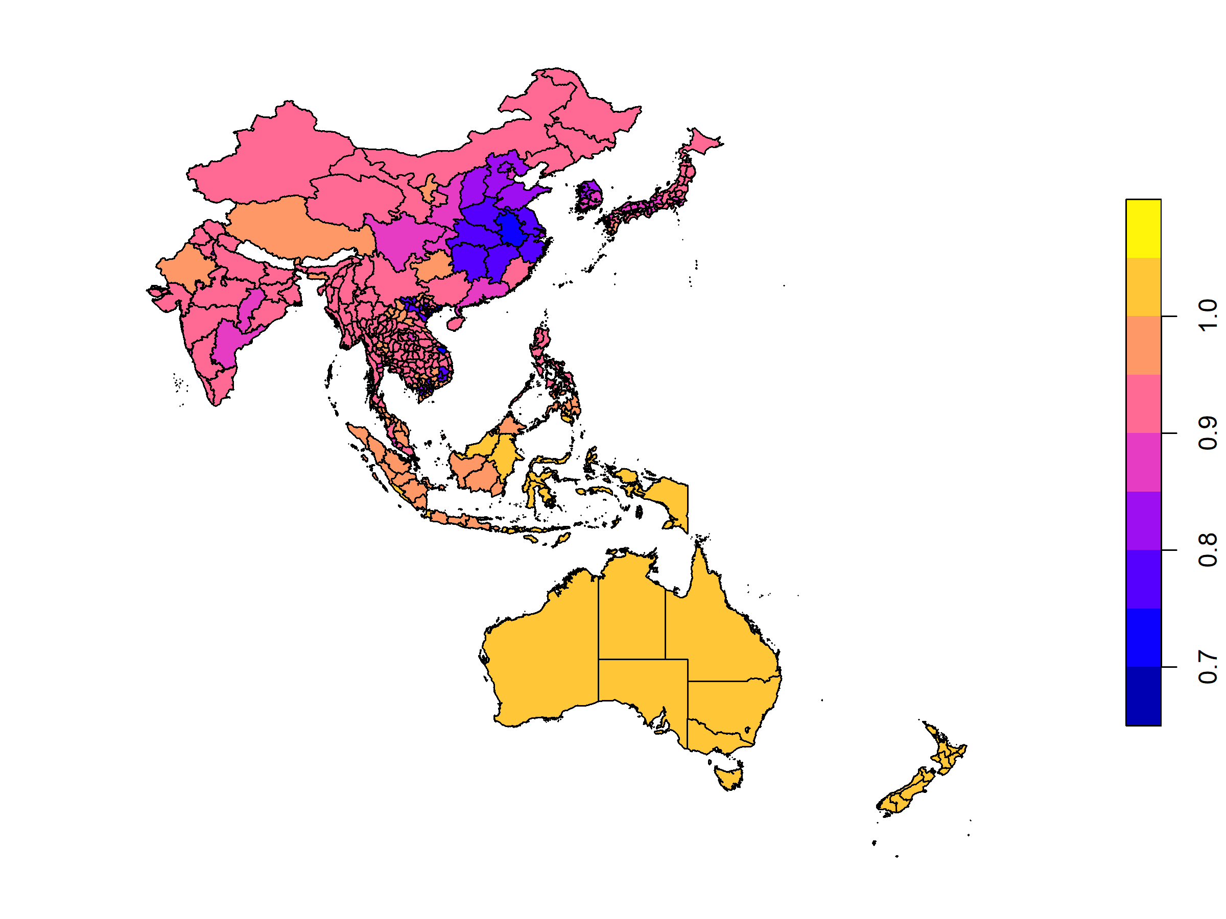 Figure 3: The Average NO2 Emission from January to October (2020/2019)