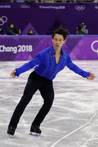 写真：2018年平昌オリンピックで演技するデニス・テン選手