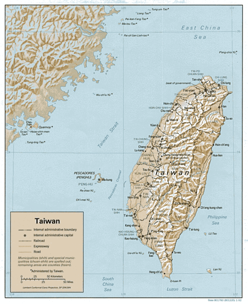 地図：台湾の地理的位置