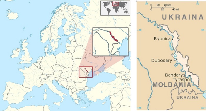 地図1 モルドバと沿ドニエストル　地図2 沿ドニエストル（拡大）