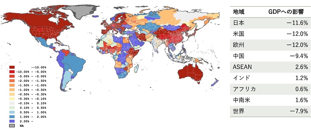 図5　分断「最悪ケース」の経済効果（2030年）