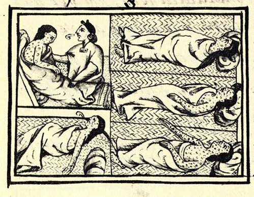 写真：スペインによる征服後、天然痘のパンデミックに苦しむアステカ人。