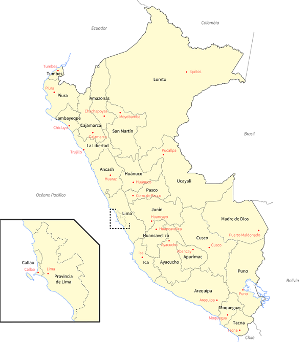 図４　ペルーの県地図