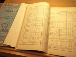 イギリスによる植民地時代に作成された国勢調査(撮影:真田、所蔵:アジ研図書館)