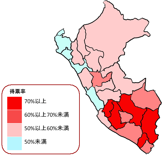 図1　ウマラ候補の州別得票率 